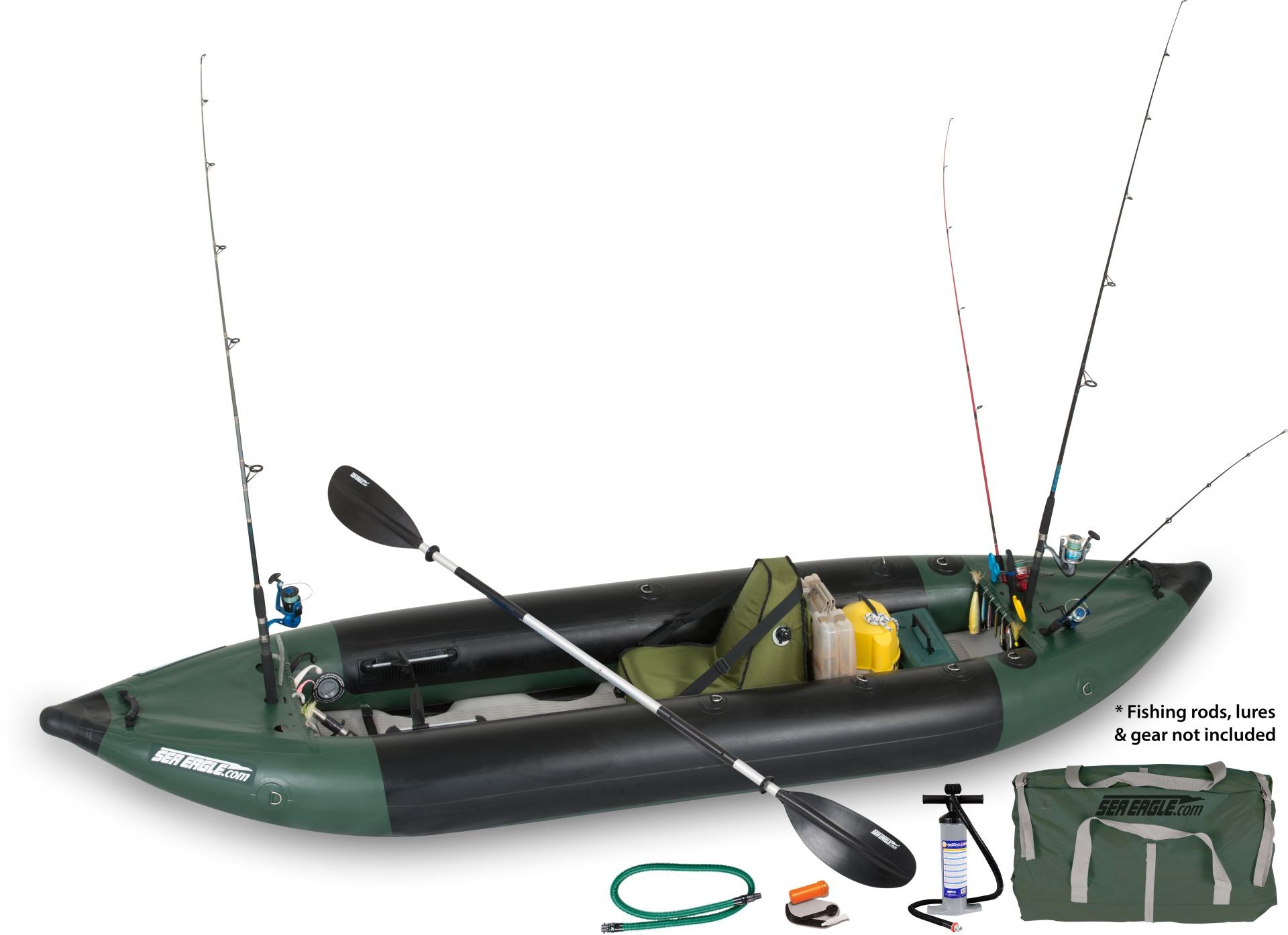 AquaTec Kayak | Inflatable Sea & Fishing Kayak | Inflatable Boat Available  as Single Kayak or Double Kayak | Bag & Kayak Paddles Included