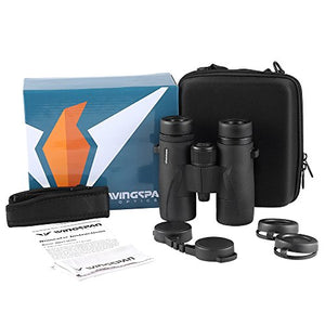 Wingspan Optics Ultra HD 8X32 Waterproof Binoculars. Magnification is 8x32