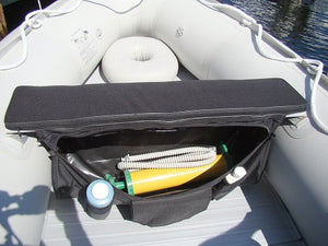 Boat Seat Cushion With Under Seat Storage Bag.