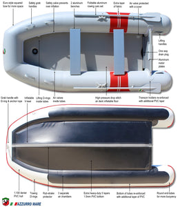Two azzurro mare inflatable boats