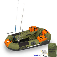 packraft for fishing it has two fishing rods