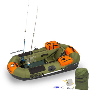 portable packraft with carry bag and other accessories